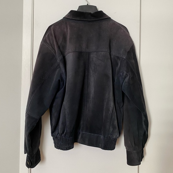 Vintage Navy Suede jacket size Large - Picture 2 of 3